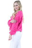 Womens Chenille Sweater With Braid Knitted Sleeves