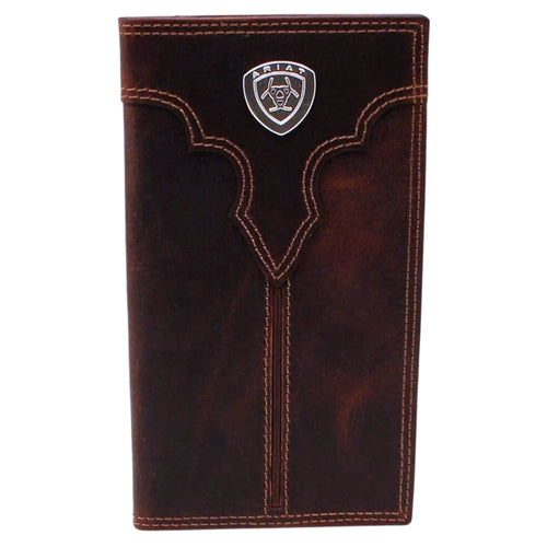 Ariat Mens Center Bump Shield Concho Leather Rodeo Wallet