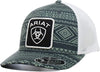 Ariat Mens Flexfit Logo Patch Mesh Adjustable Snapback Cap Hat (Aztec/White)