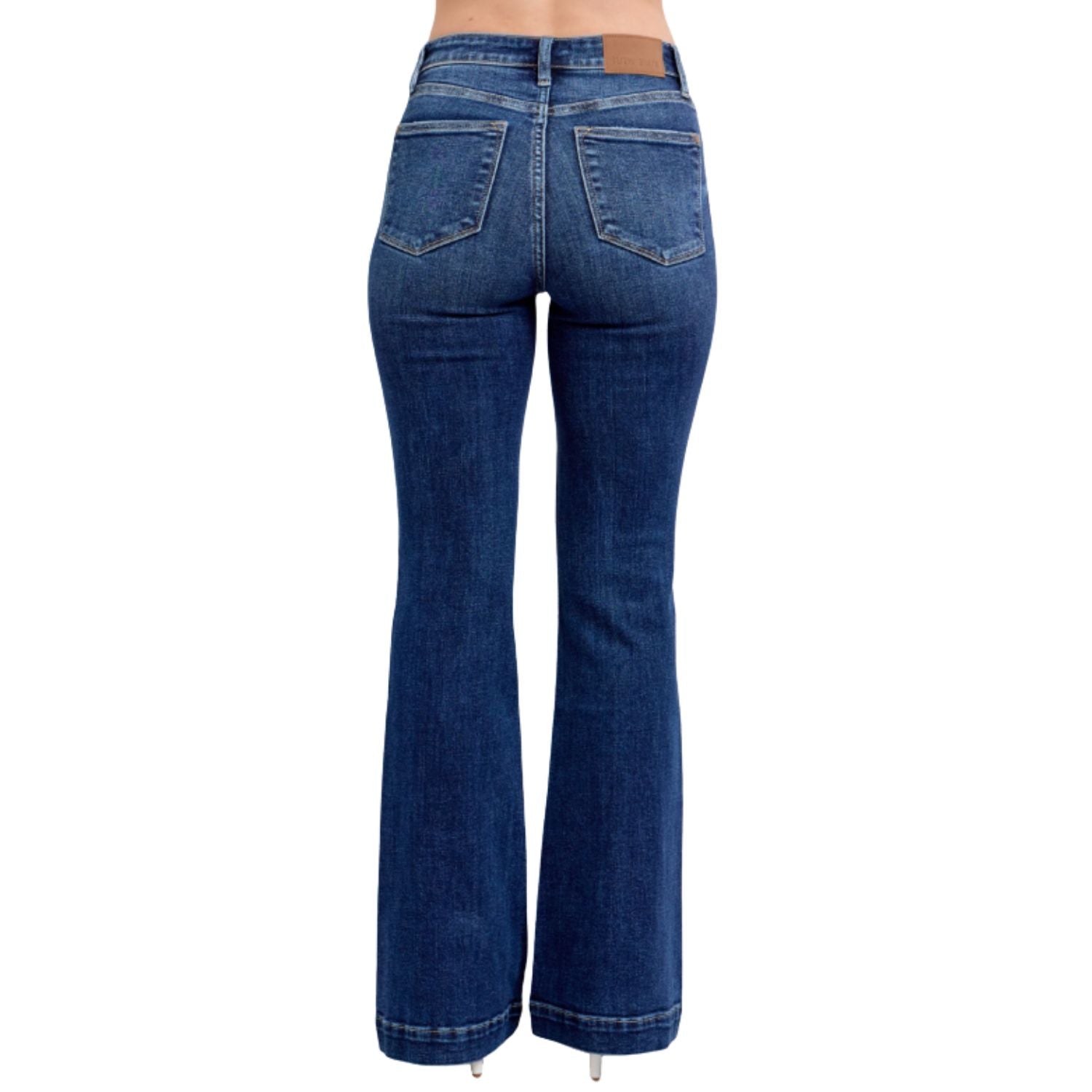 Judy Blue Womens High Waist Trouser Flare Denim Jeans