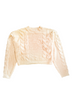 Double Zero Womens Crop Oversized Cable Knit Sweater