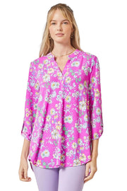 Dear Scarlett Womens Lizzy Relaxed Flowy High Low Blouse