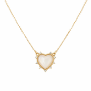 Jane Marie 18K Gold Plated Cable Chain Necklace with White Heart Pendant