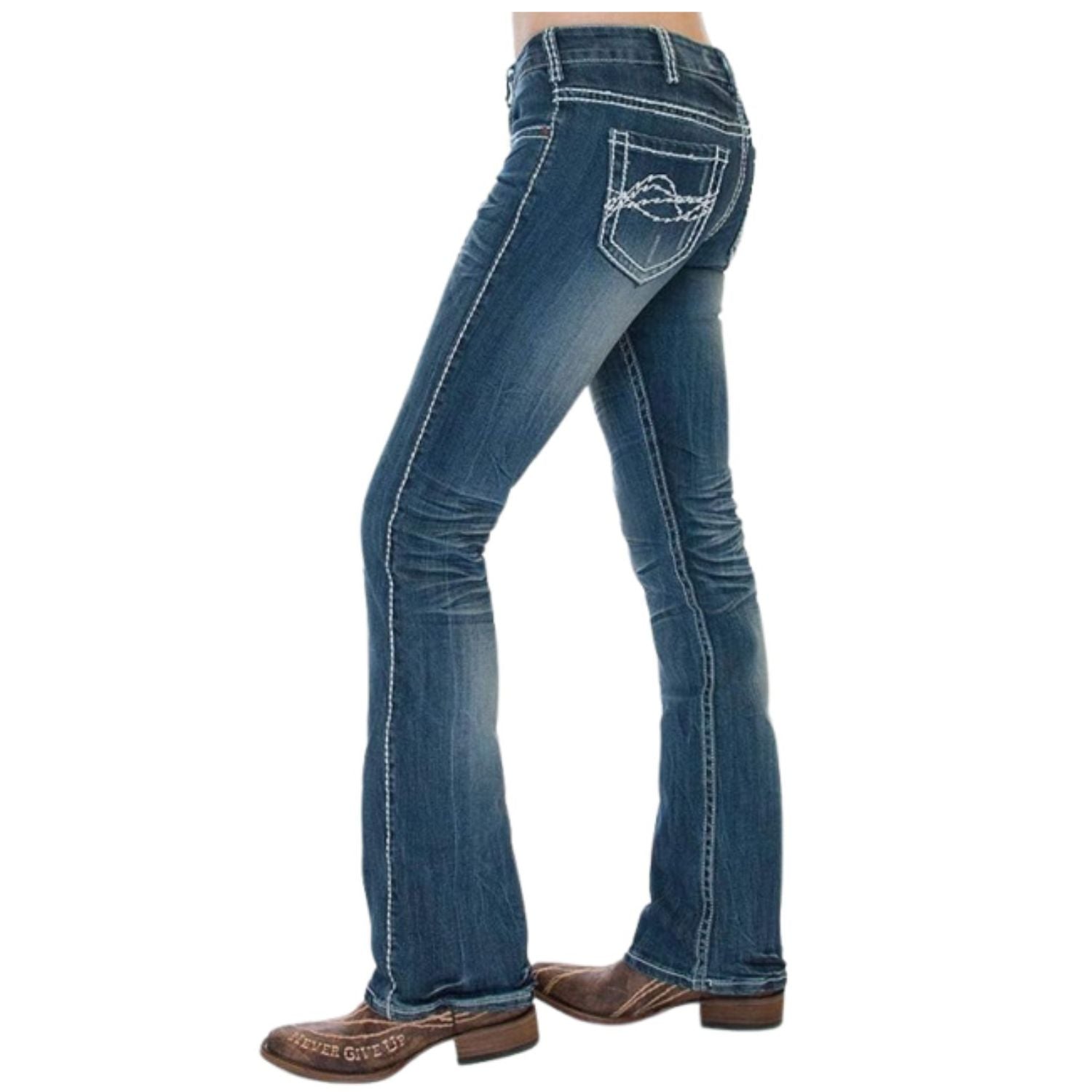 Cowgirl Tuff Edgy Bootcut Womens Medium Wash Jeans