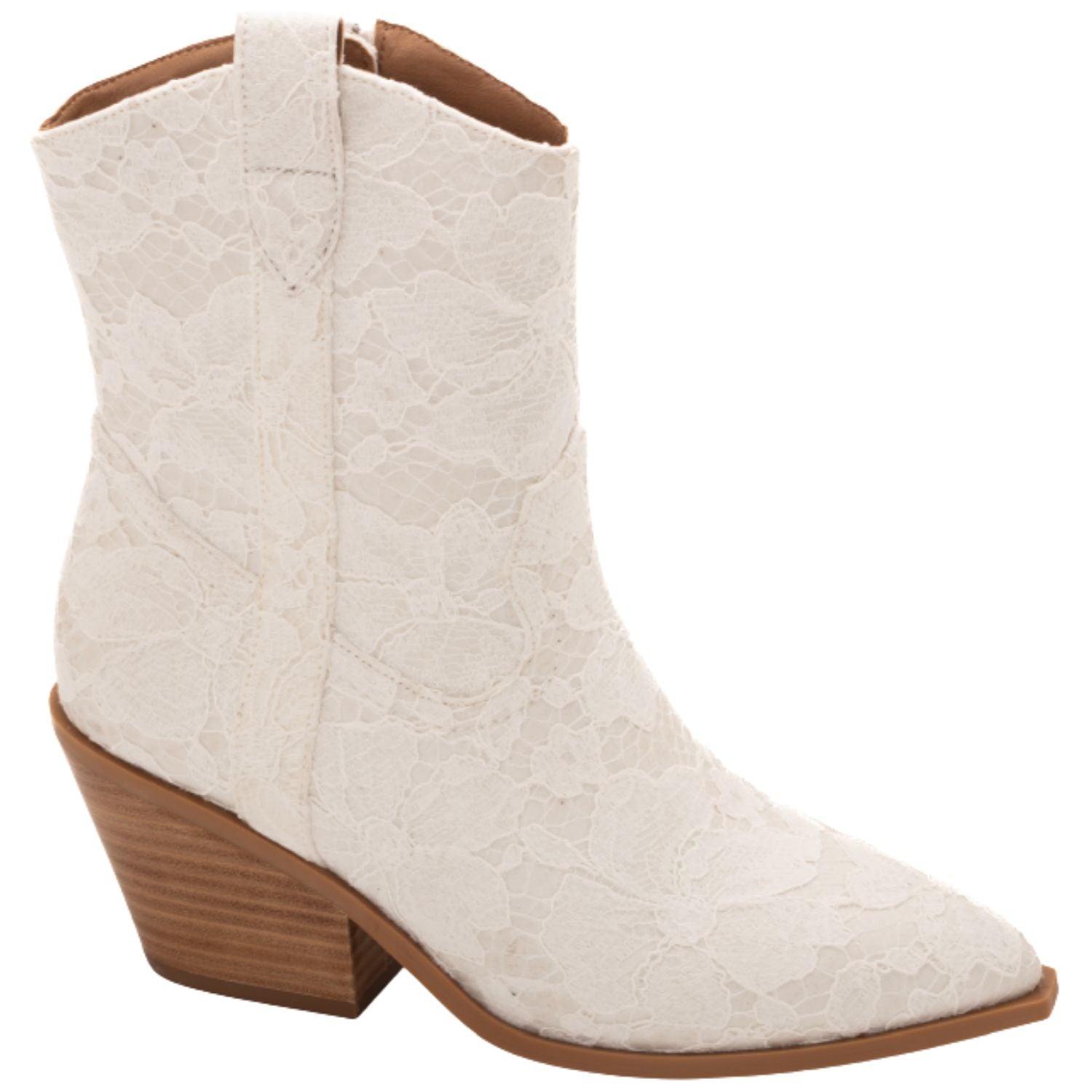 Hey Girl by Corkys Rowdy Short Western Boots, White Lace