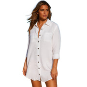 Heat Swimwear Womens Long Sleeve Button Down Gauze Shirt