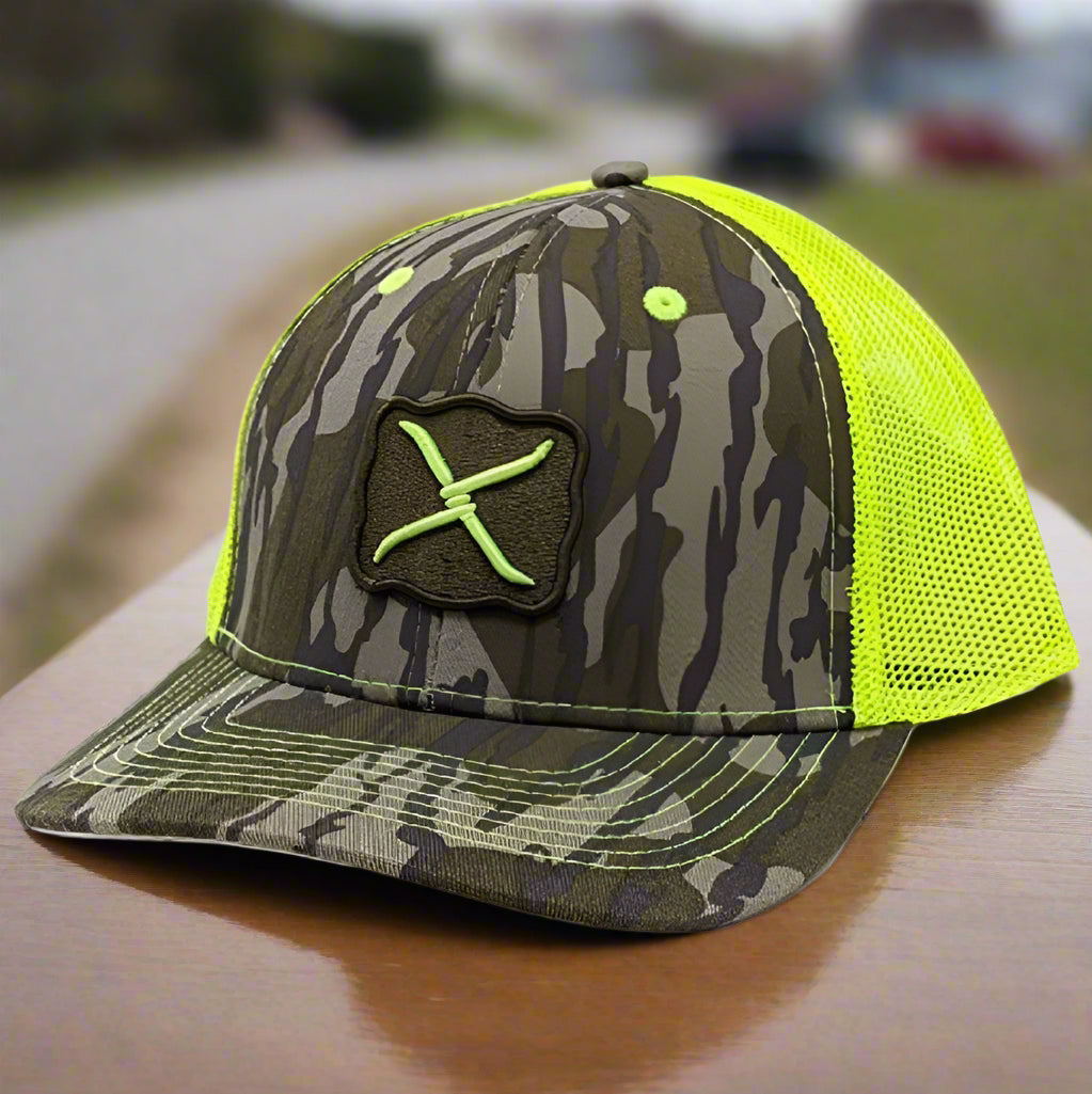 Twisted X Mens Adjustable Snapback Cap Hat (Camo/Safety Yellow)