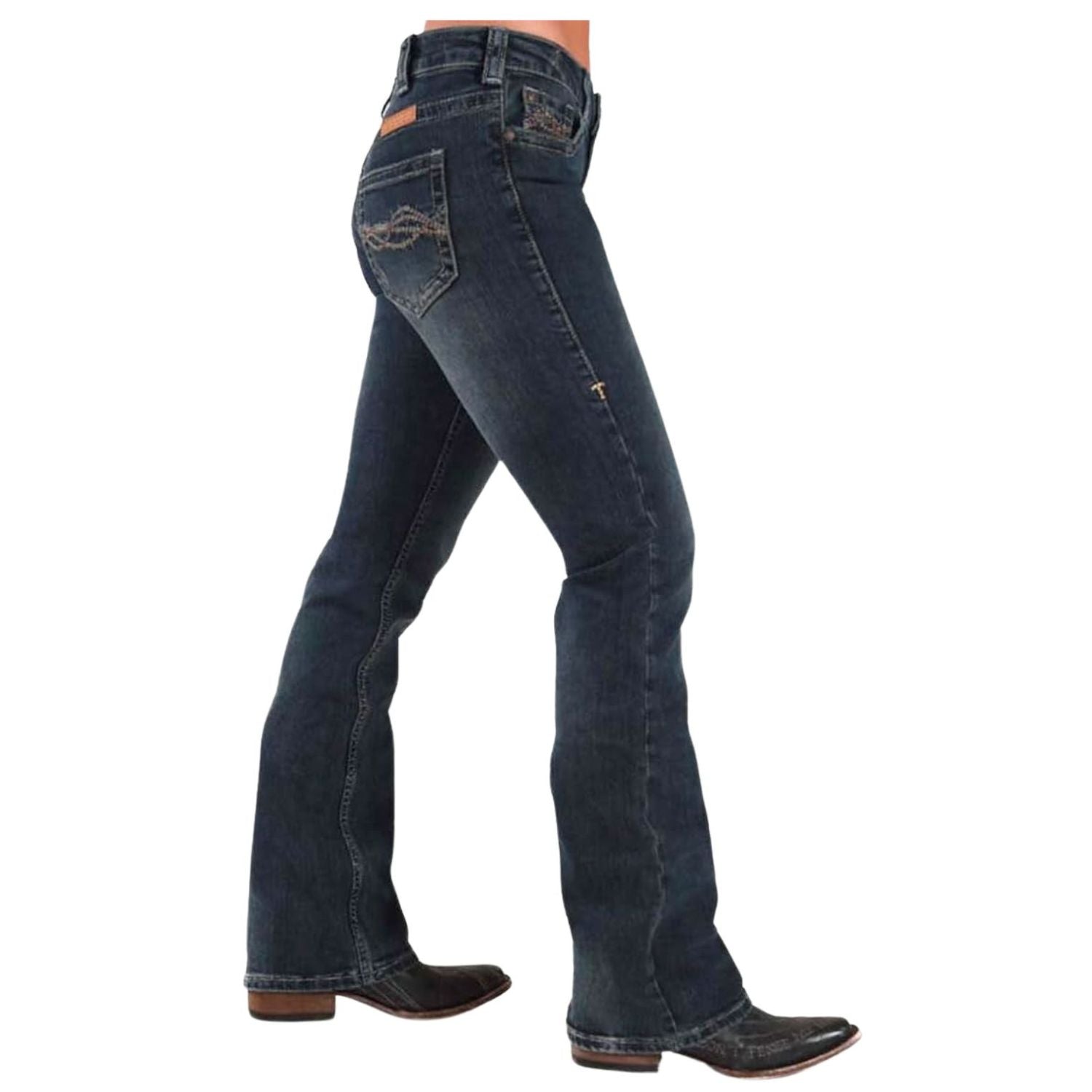 Cowgirl Tuff Don't Fence Me In Womens Dark Jeans