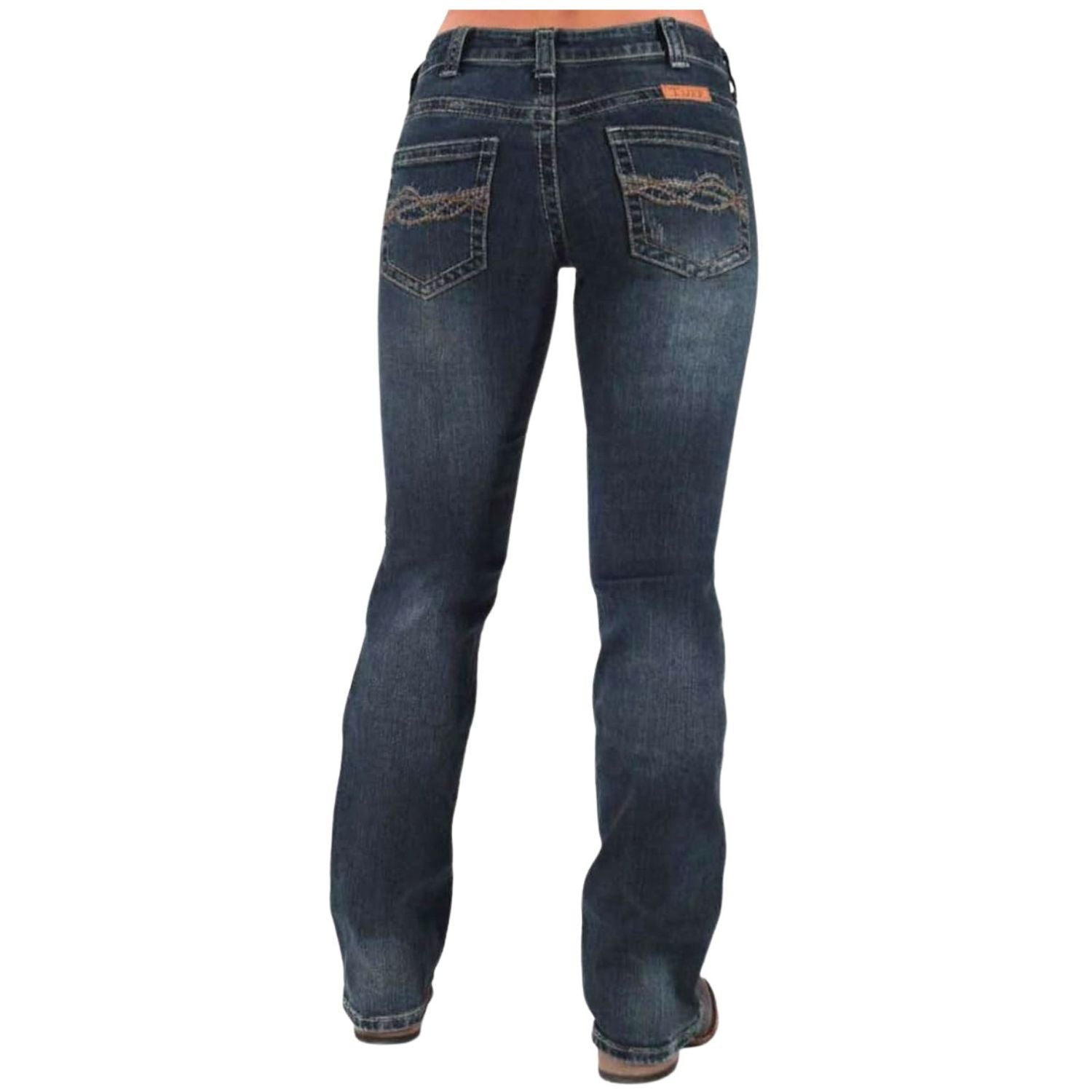 Cowgirl Tuff Don't Fence Me In Womens Dark Jeans