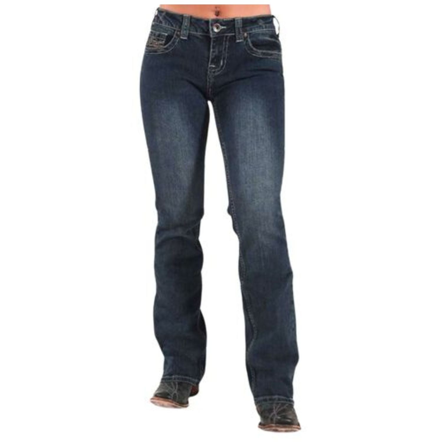 Cowgirl Tuff Don't Fence Me In Womens Dark Jeans