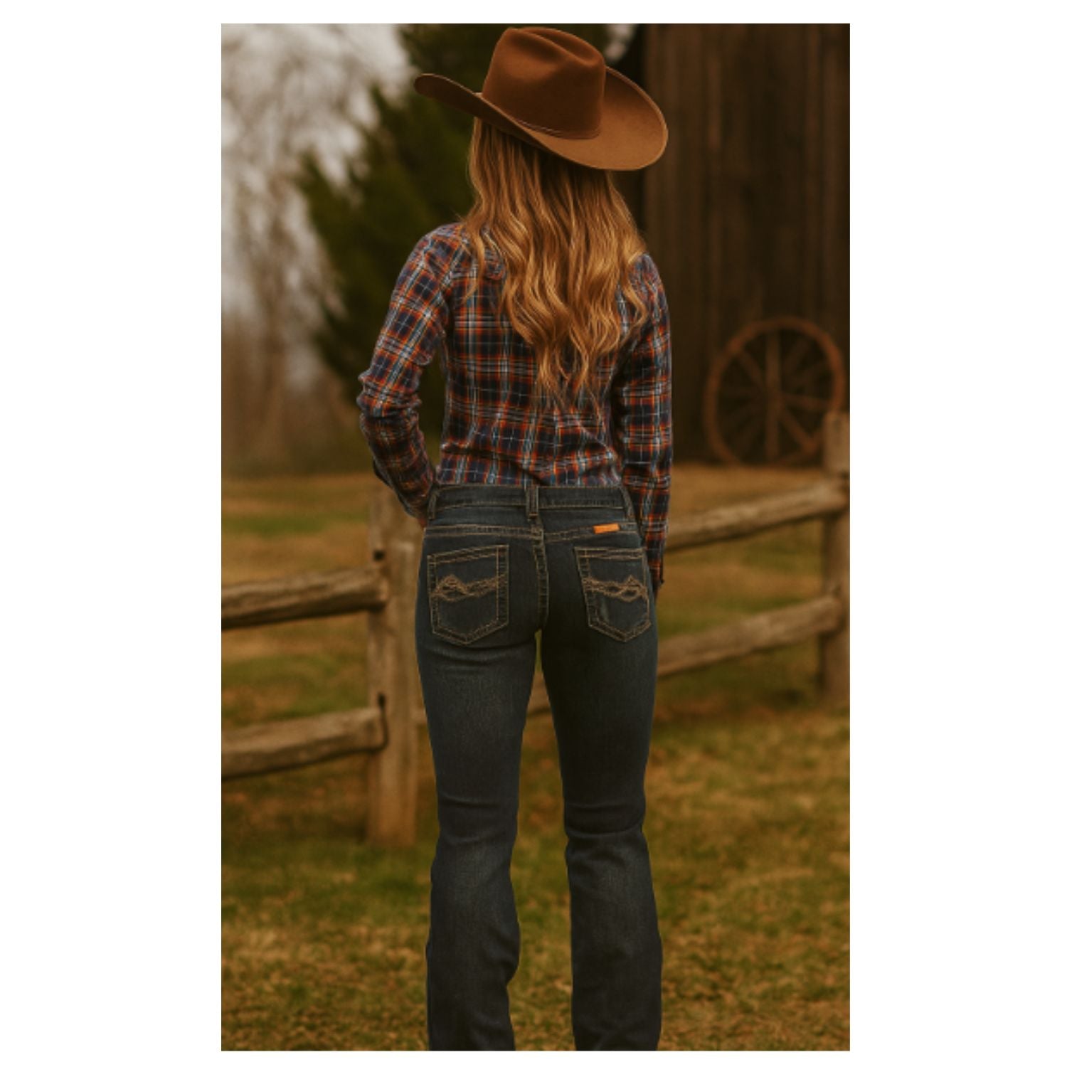 Cowgirl Tuff Don't Fence Me In Womens Dark Jeans