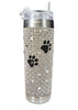 Jacqueline Kent Rhinestone 20oz Bling Tumbler with Clear Lid, Straw and Gift Bag