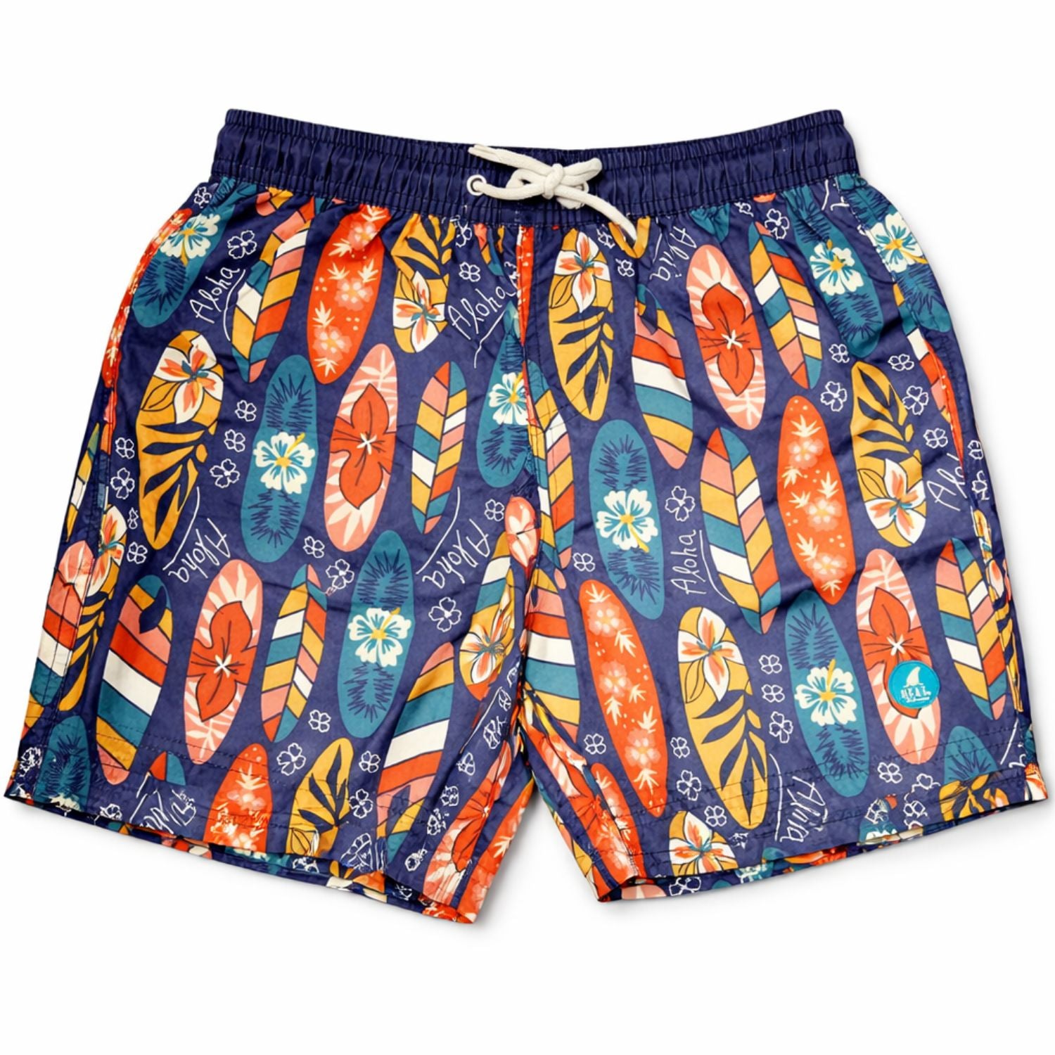 Heat Swimwear Boys Printed Tie Front Swim Trunk Board Shorts, Aloha Surfboard