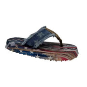 Very G Womens United Frayed Top Flip Flop Sandal, Navy