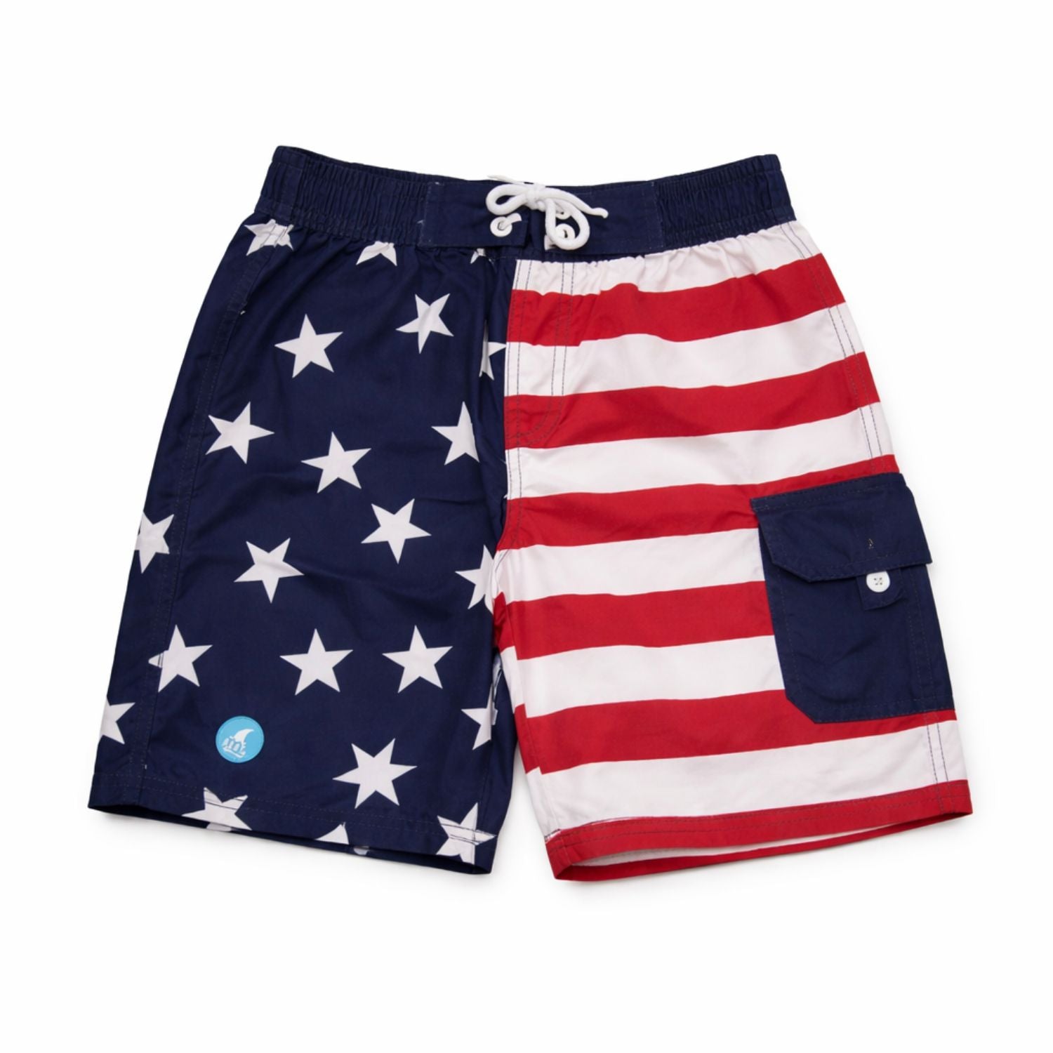 Heat Swimwear Big Kid Boys American Flag Board Shorts Swimsuit
