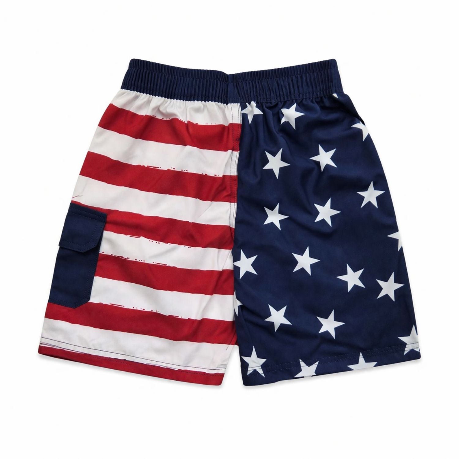 Heat Swimwear Big Kid Boys American Flag Board Shorts Swimsuit