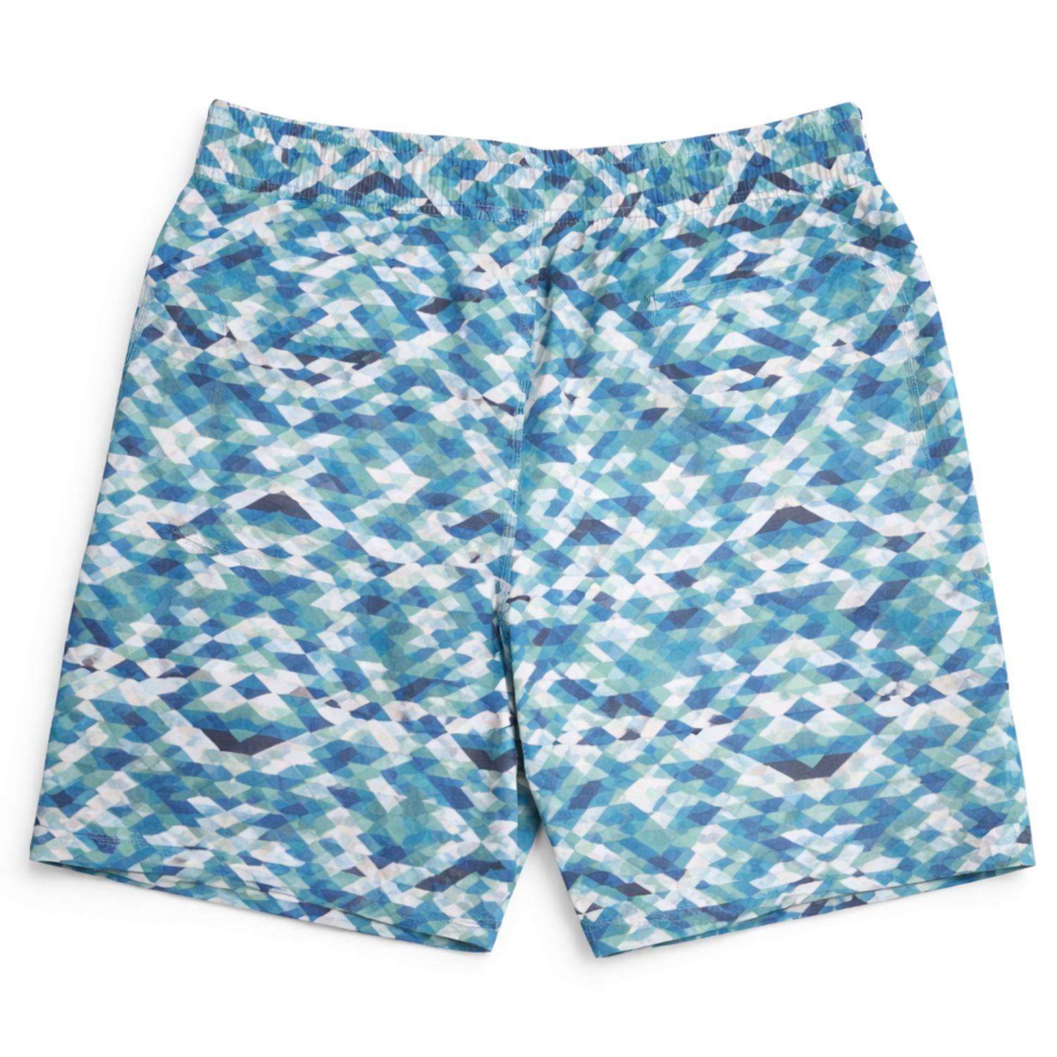 Heat Swimwear Mens Tie Front Board Short Swim Trunks, Blue Geo