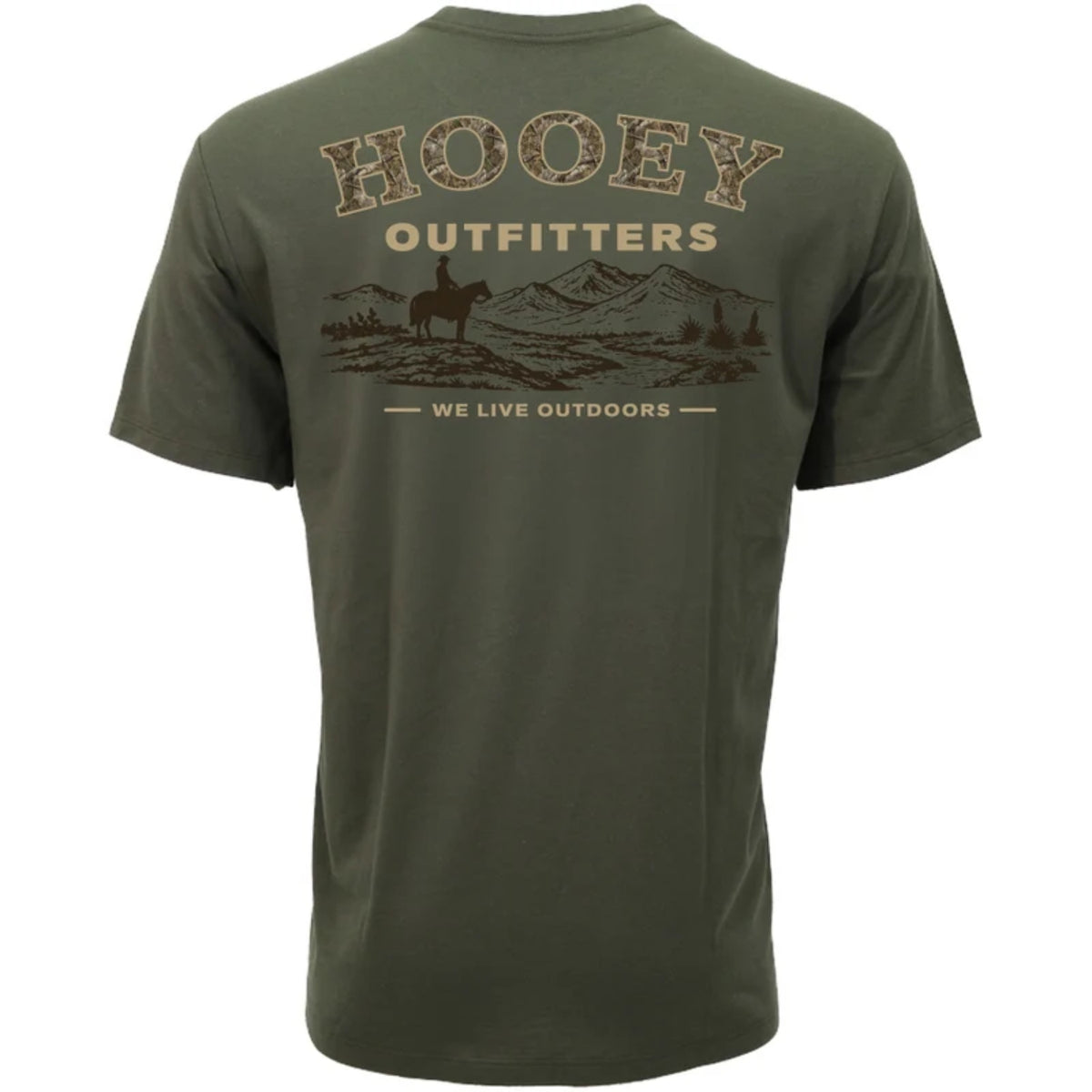 Hooey Men's Outfitters Western Mountain Graphic T-Shirt, Green