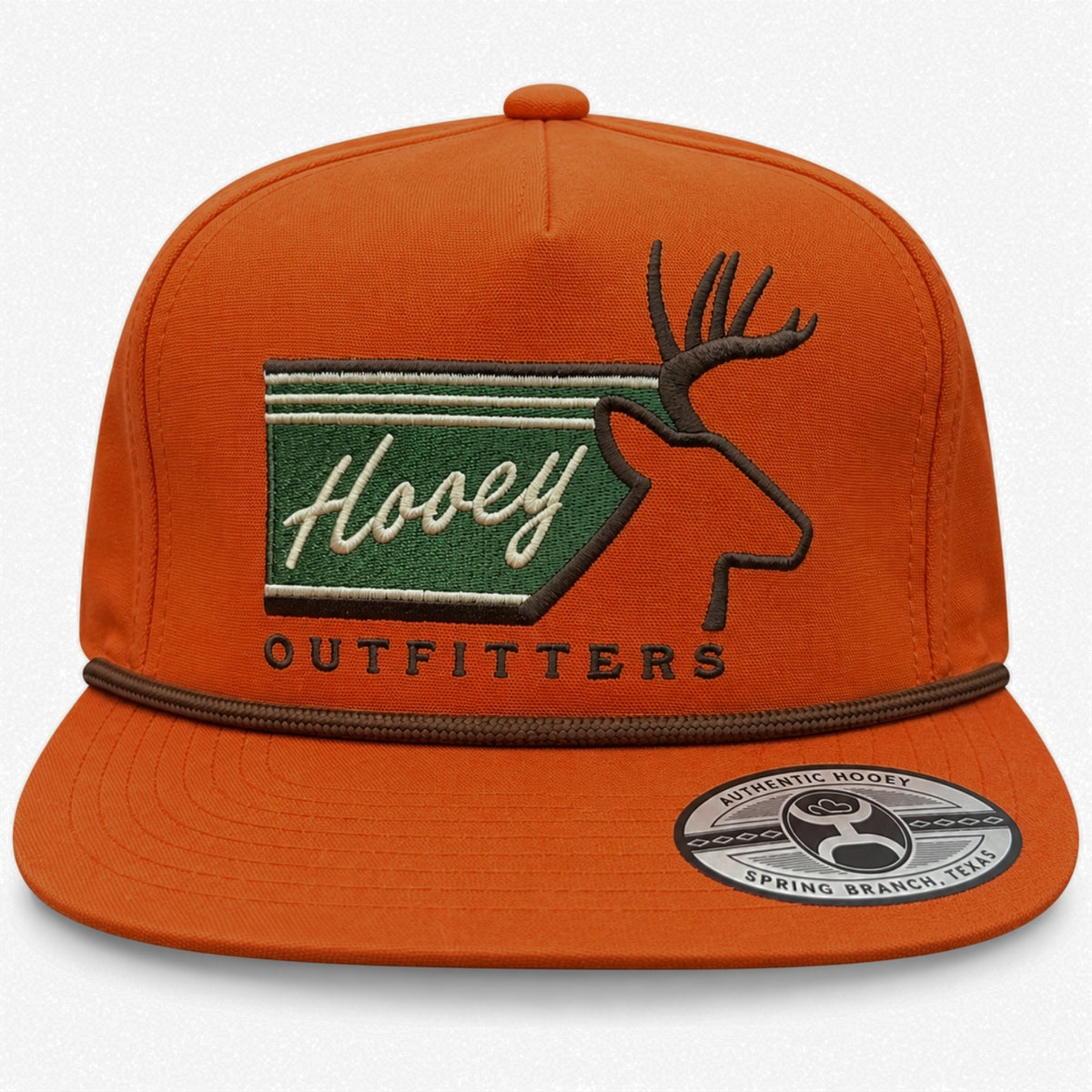 Hooey Men's Outfitters Elk Snapback Rope Hat, Burnt Orange