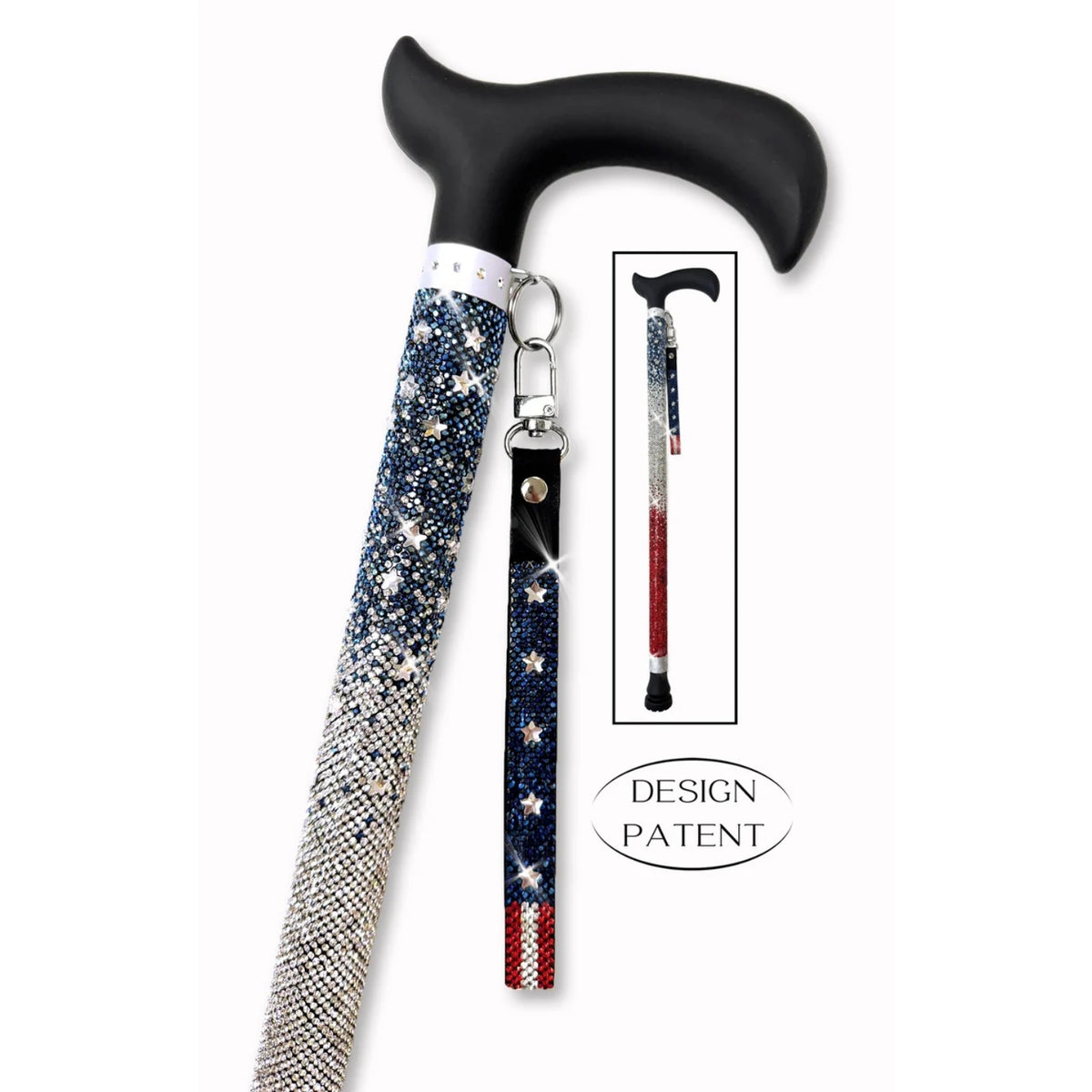 Jacqueline Kent Adjustable Crystal Rhinestone Fashion Walking Cane (American)