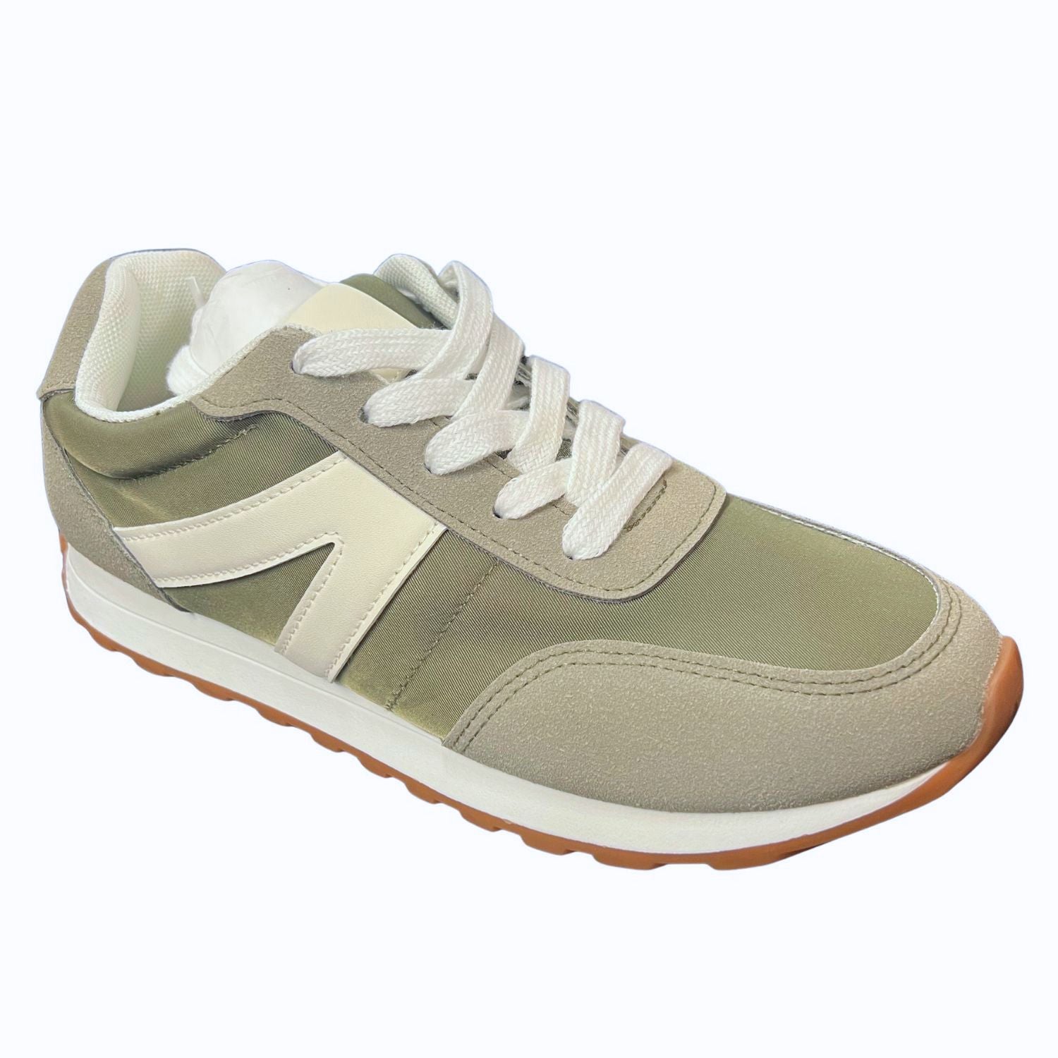 Very G Womens Joel Lace Up Platform Slip On Fashion Sneaker, Olive