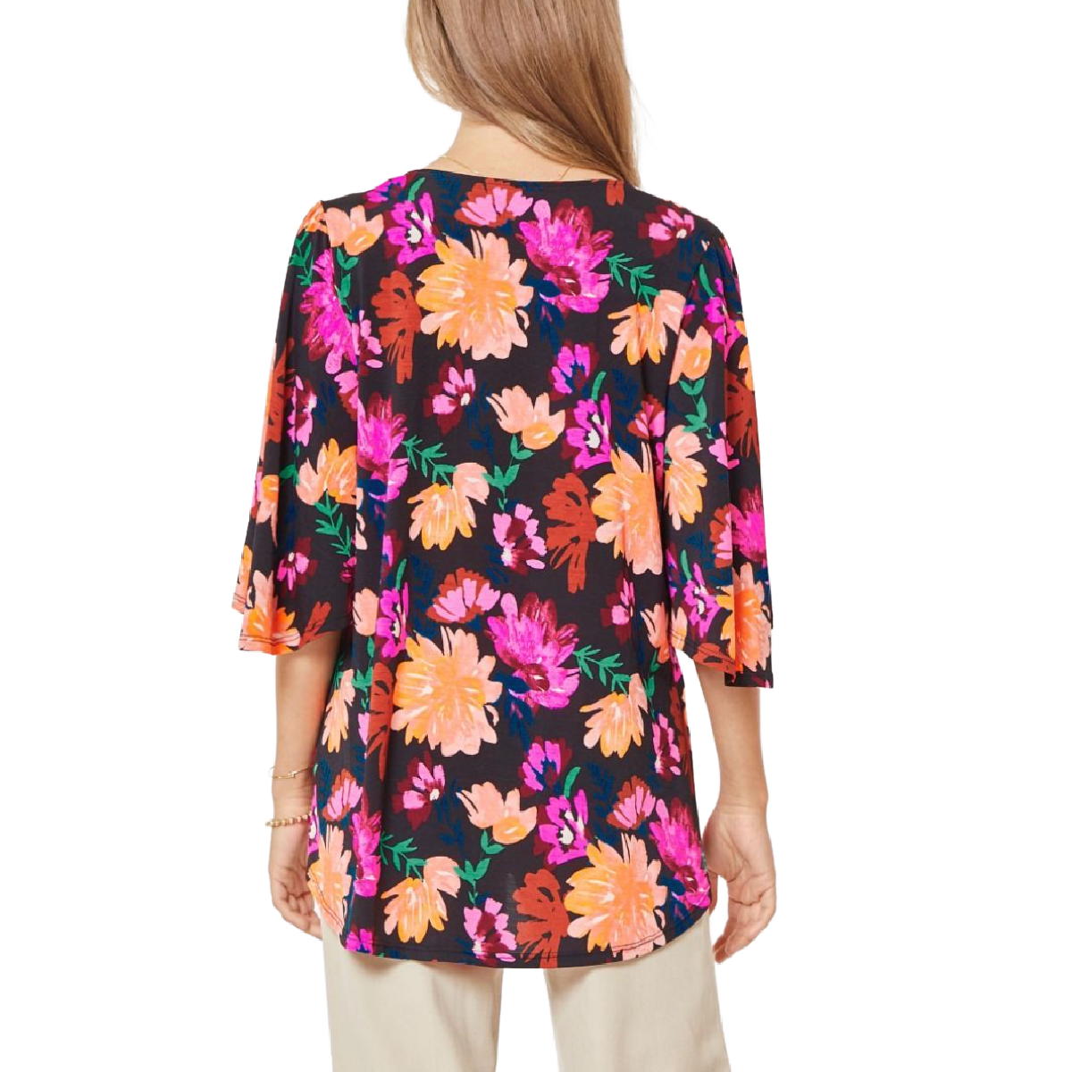 Dear Scarlett Women's CALI Blouse, V-Neck with High Low, S-3X