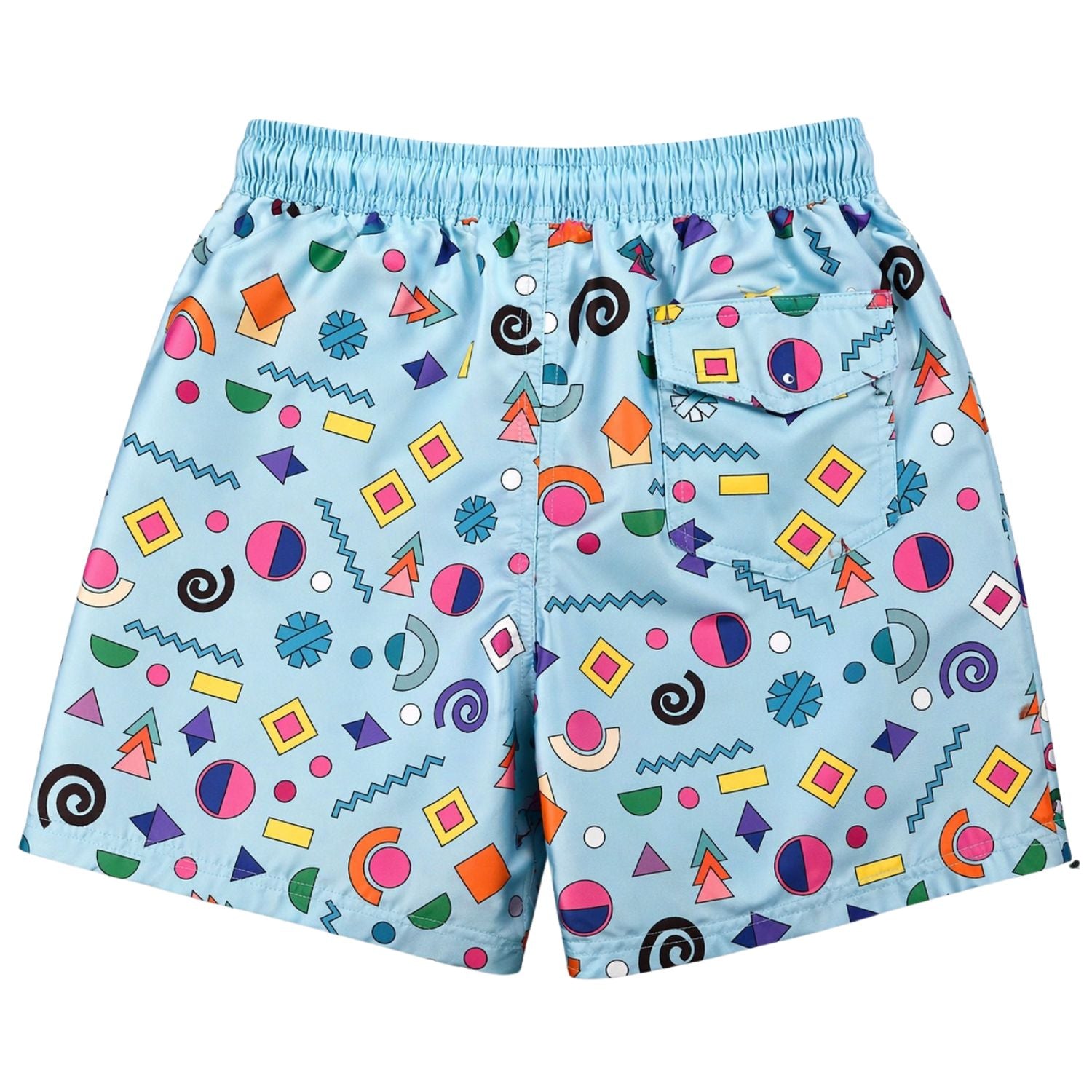 Heat Swimwear Boys Printed Tie Front Swim Trunk Board Shorts, Geometric Forms