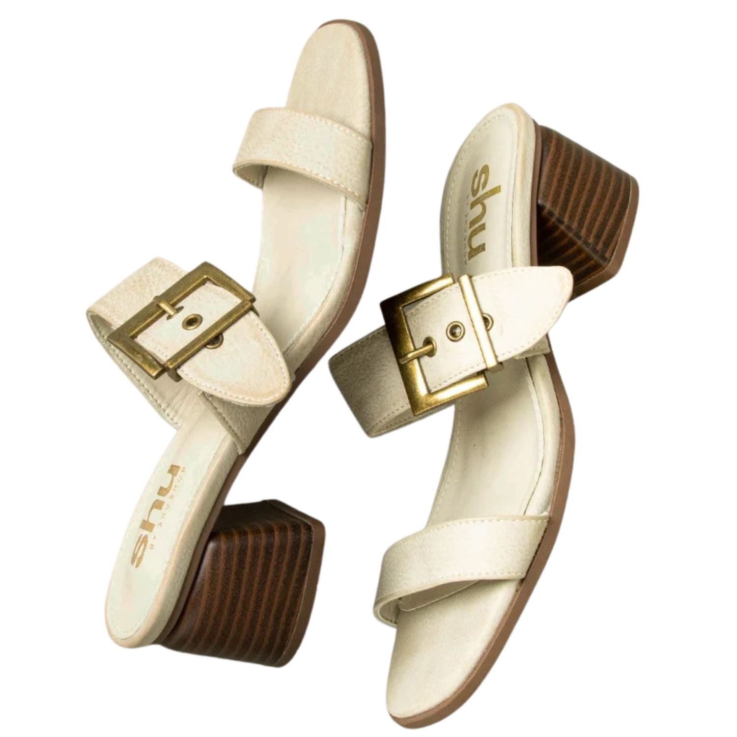 Shu Shop Womens Eden Buckle Strap Slide Heeled Sandal