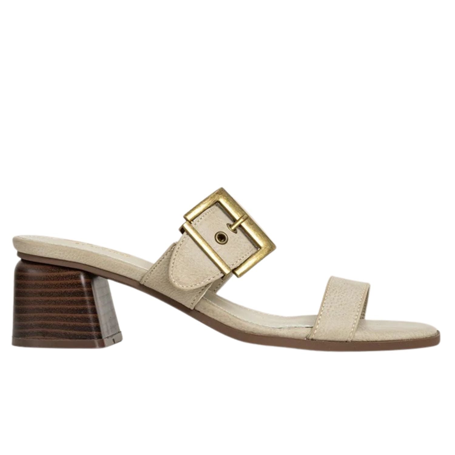 Shu Shop Womens Eden Buckle Strap Slide Heeled Sandal