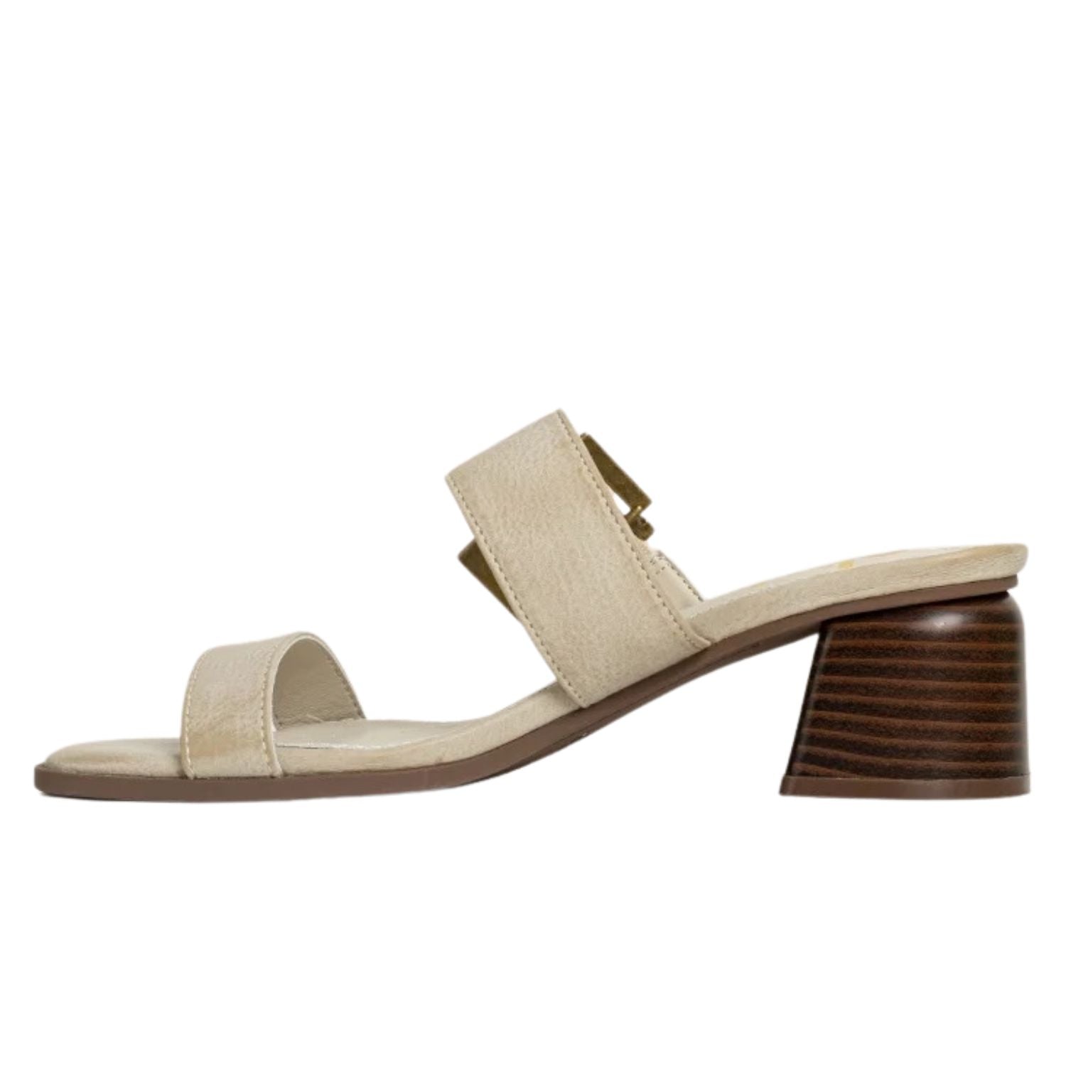 Shu Shop Womens Eden Buckle Strap Slide Heeled Sandal