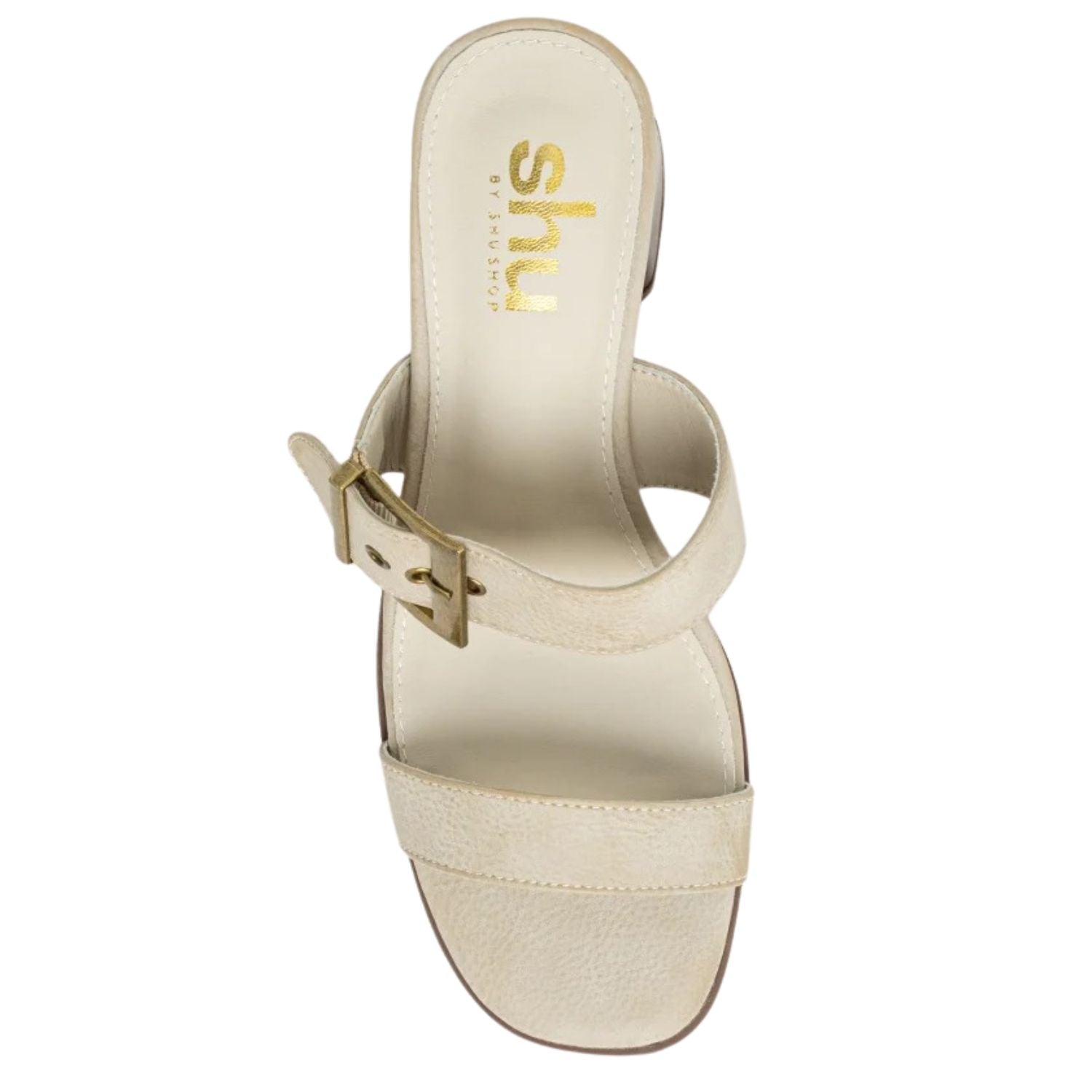 Shu Shop Womens Eden Buckle Strap Slide Heeled Sandal