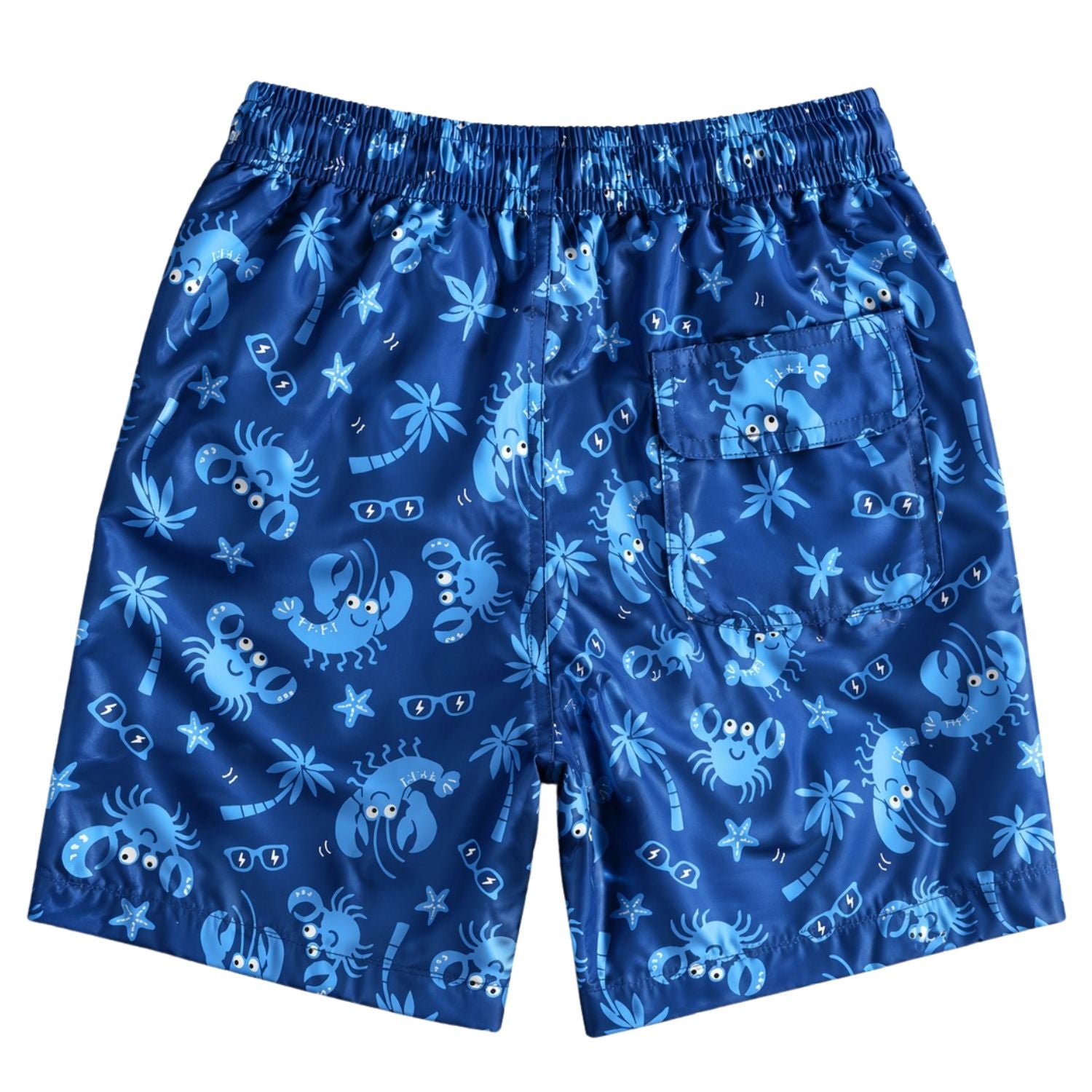 Heat Swimwear Toddler Boys Printed Tie Front Swim Trunk Board Shorts, Blue Crabs