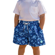 Heat Swimwear Toddler Boys Printed Tie Front Swim Trunk Board Shorts, Blue Crabs