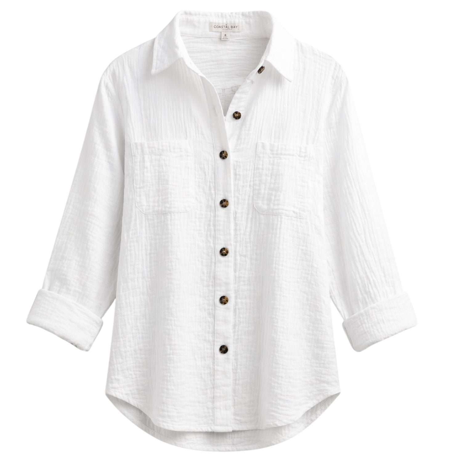 Heat Swimwear Womens Long Sleeve Button Down Gauze Shirt