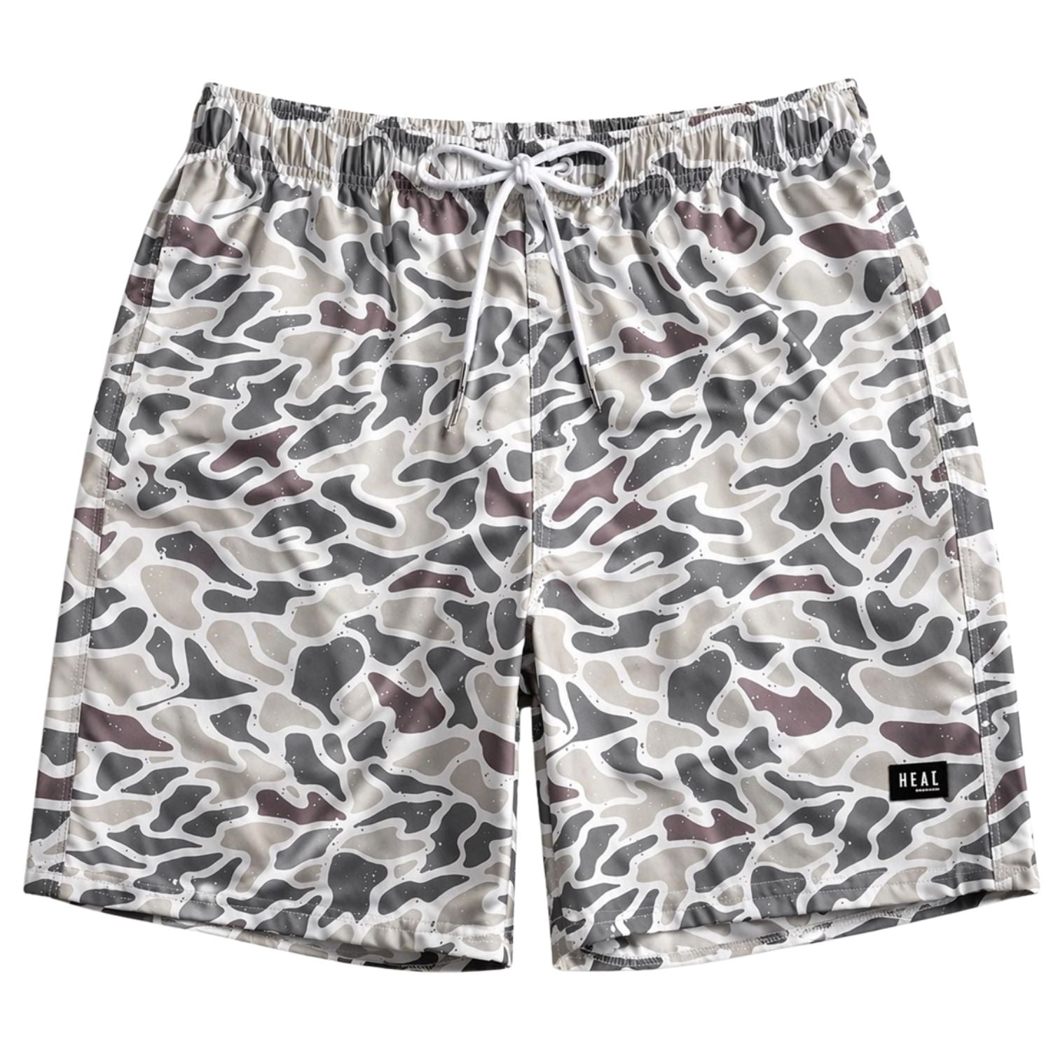 Heat Swimwear Mens Tie Front Board Short Swim Trunks, Camo Beach