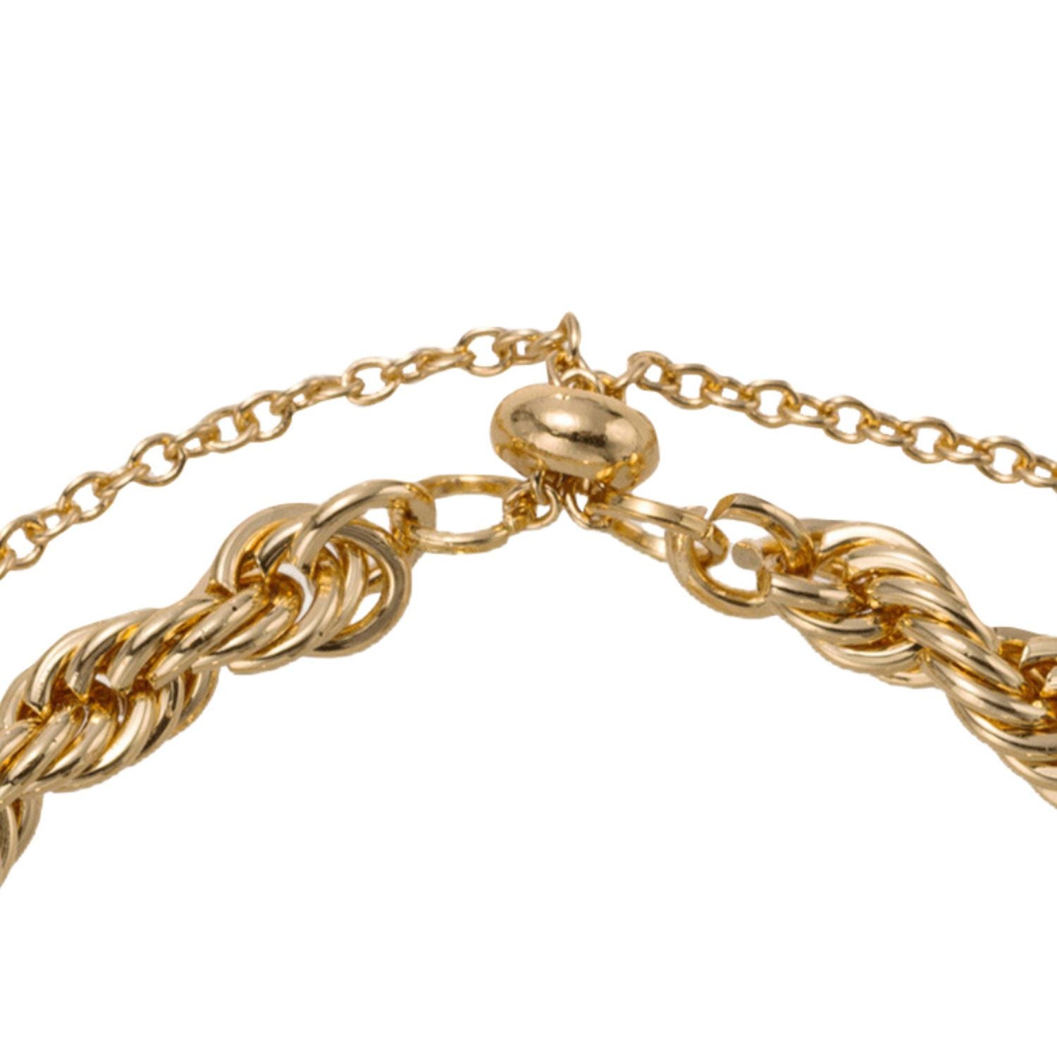 Jane Marie 18K Gold Plated Rope Chain Sliding Knot Bracelet