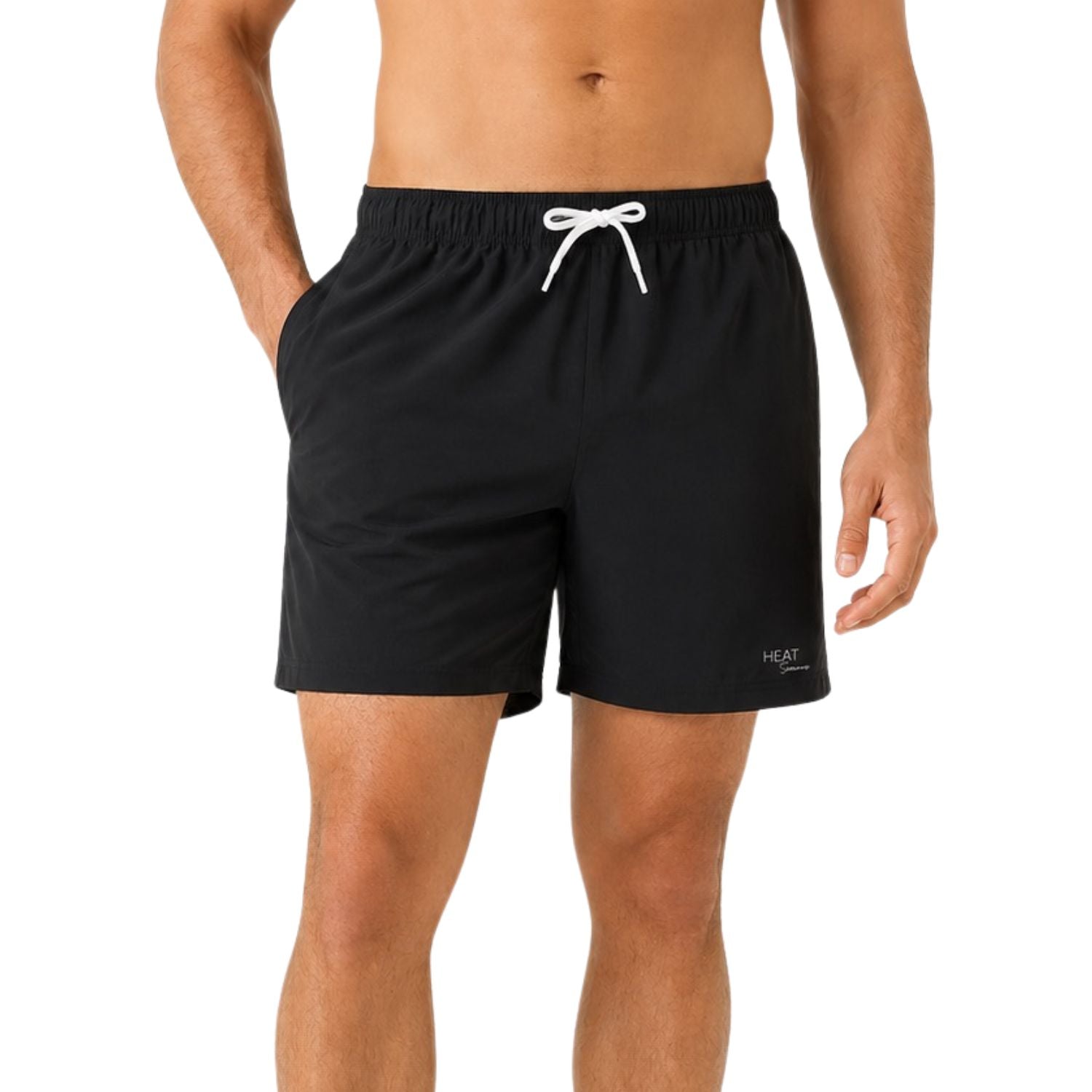 Heat Swim Trunks, Elastic Waist, 4 Way Stretch, Mesh Lining, Quick Dry, UPF