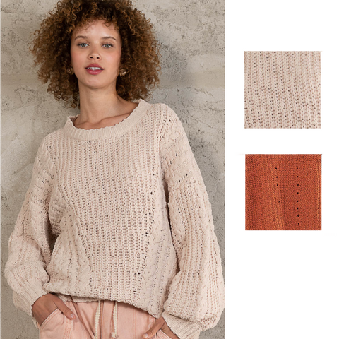 POL Clothing Womens V-Neck Sweater with Pearl Bead Detail