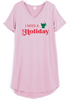 Hello Mello Womens Holiday V-Neck Sleep Shirt