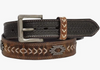 3D Western Belt Mens 1 1/2" V Lacing Aztec Concho Brown, 36