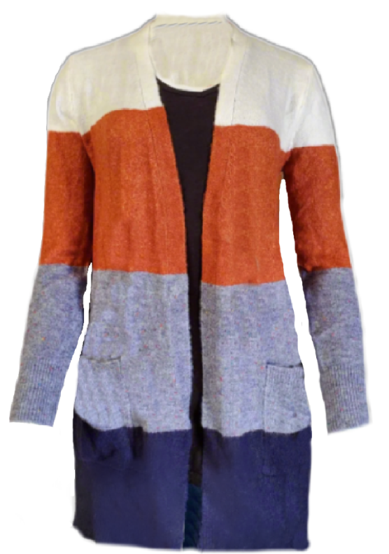 Loved + Adored Womens Colorblock Cardigan Sweater