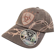 Ariat Mens Brown Distressed Barbed Wire Embroidered Logo Cap