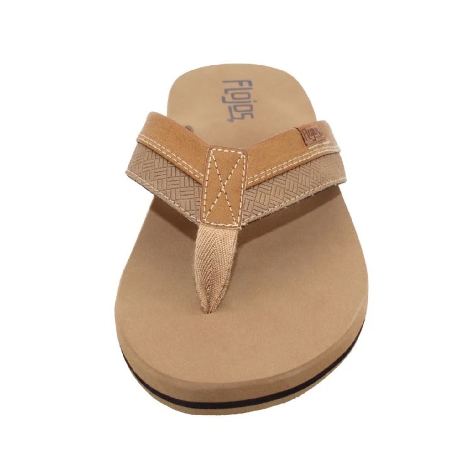 Flojos Mens Ryan Arch Support Slip On Flip Flop Sandals, Tan