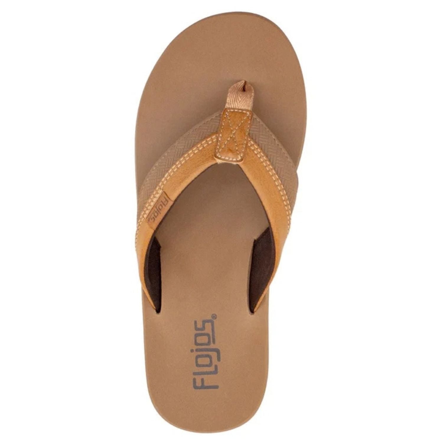 Flojos Mens Ryan Arch Support Slip On Flip Flop Sandals, Tan