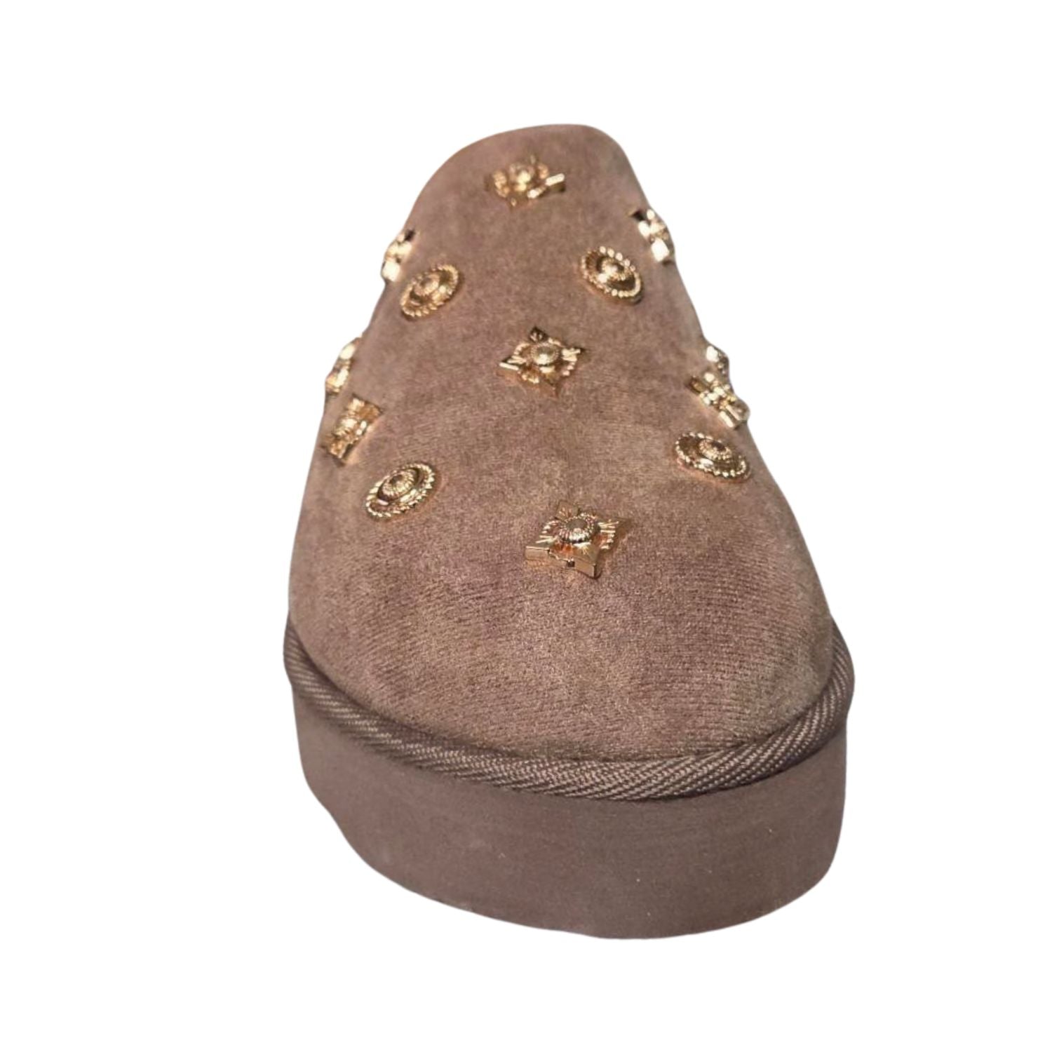Outwoods Womens Sunday-3 Studded Suede Mule with Platform Sole