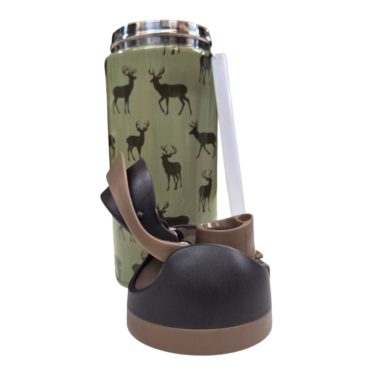 Jane Marie Kids Boys Buck Wild 16oz Water Bottle With Straw Cap