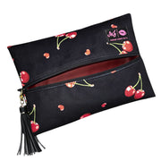 Makeup Junkie Bags Cherry On Top Black Velvet Make-Up Bag, Medium