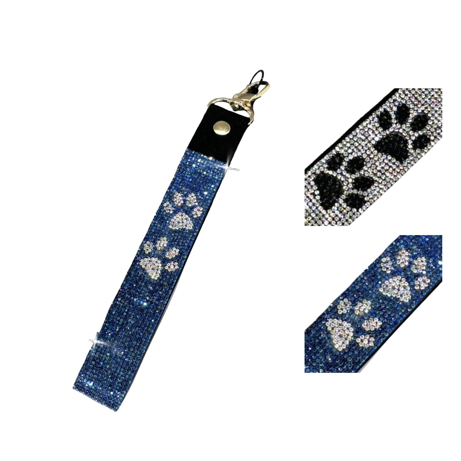 Jacqueline Kent Paw Silver Black Phone Wrist Strap