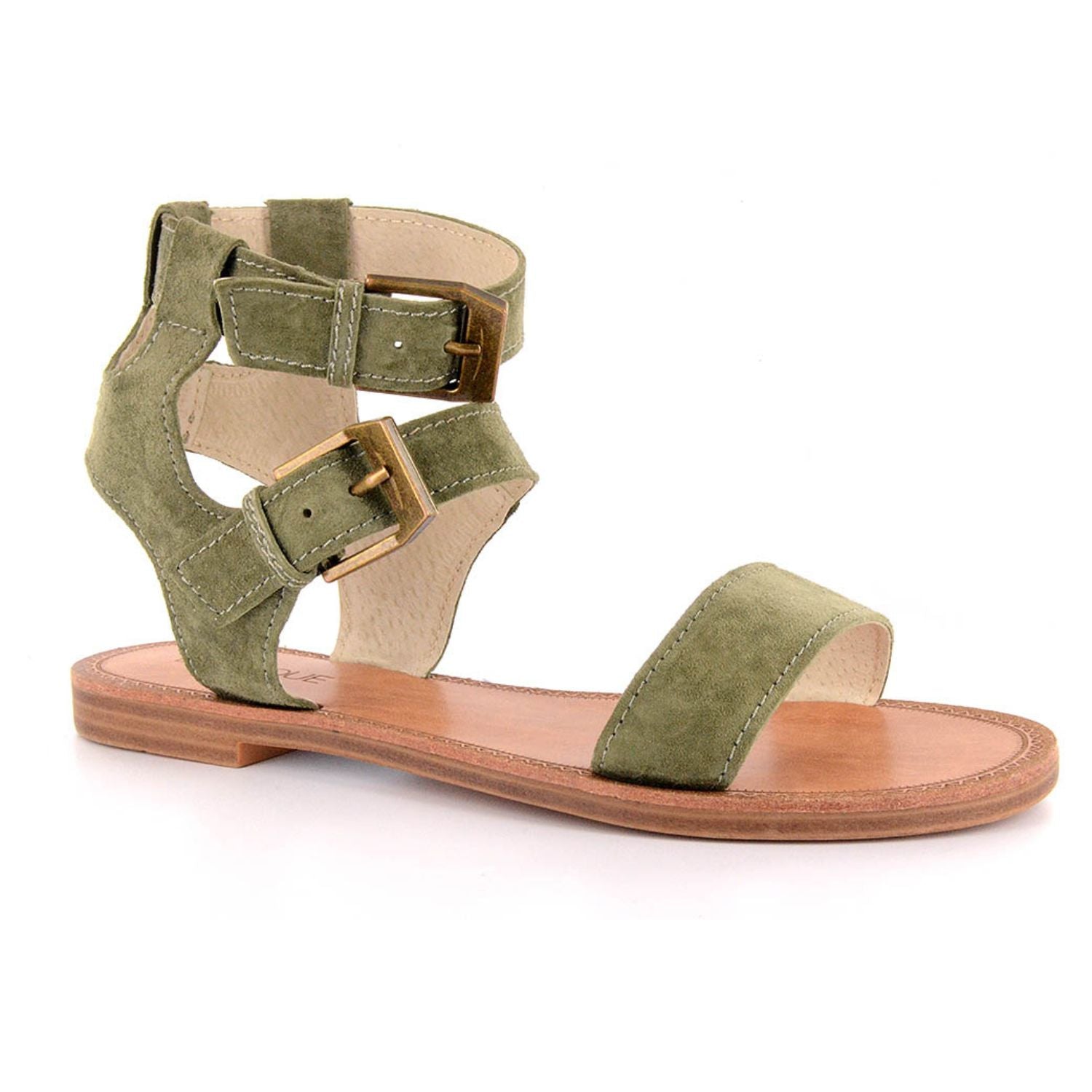 Corkys Womens Allison Faux Suede Buckle Sandal