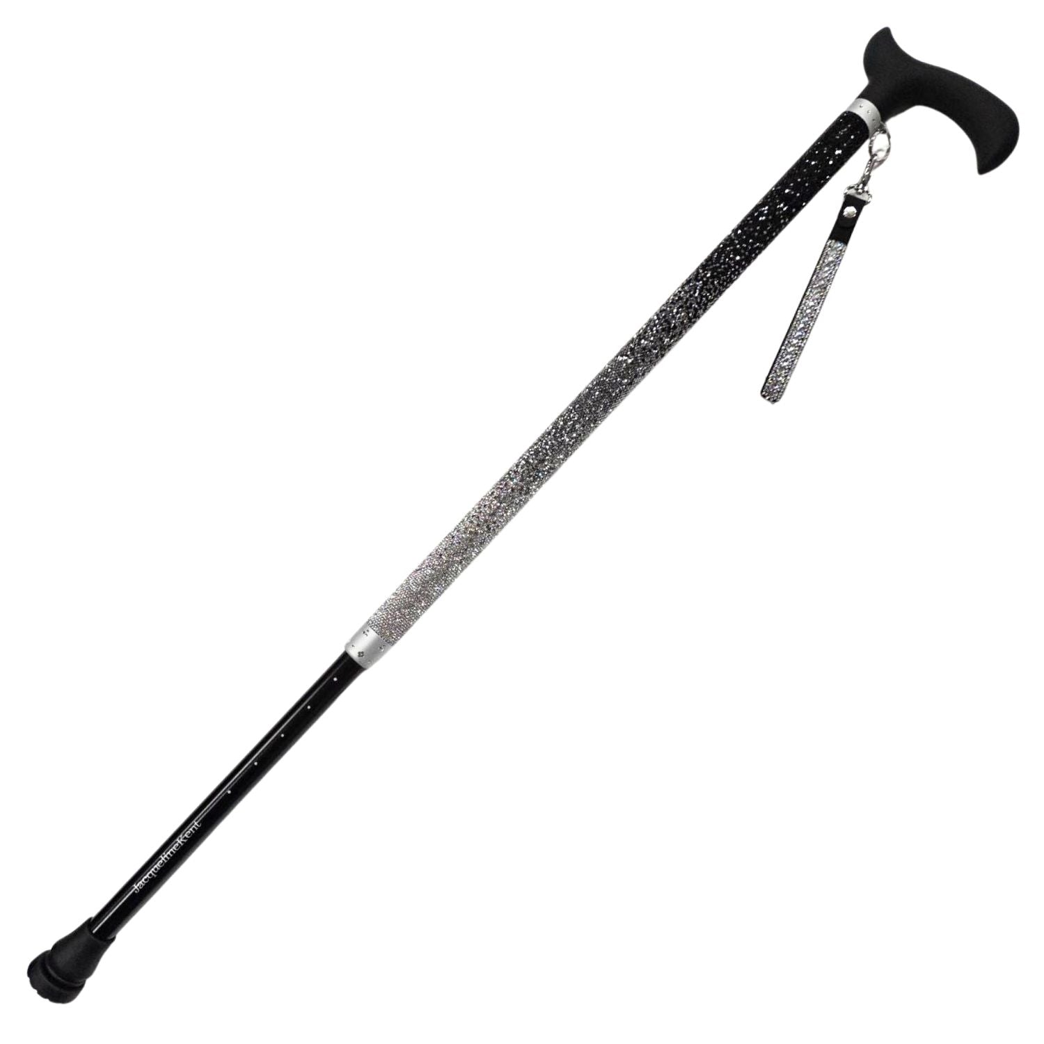 Jacqueline Kent Black Dress Adjustable Crystal Rhinestone Fashion Walking Cane